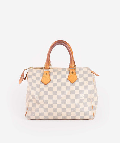 LOUIS VUITTON Damier Azur Speedy 25 Hand Bag SP2047