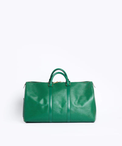 LOUIS VUITTON Epi Keepall 50 Boston Bag Green VI0934