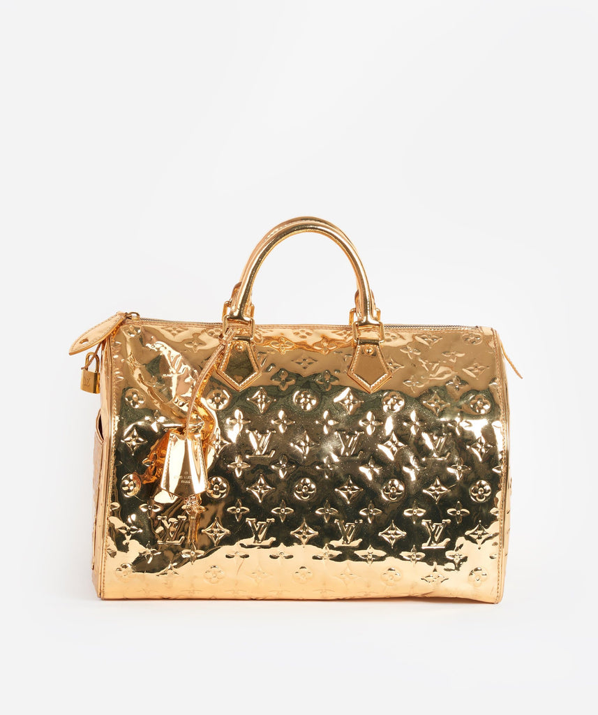 LOUIS VUITTON Monogram Gold Mirror Speedy 35