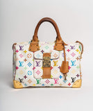 LOUIS VUITTON Monogram Murakami White Speedy 30 Hand Bag SP0013