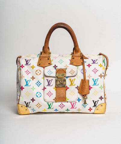 LOUIS VUITTON Monogram Murakami White Speedy 30 Hand Bag SP0013