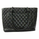 Chanel Cambon Quilted Large Black Calfskin Leather Tote