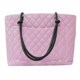 Chanel Cambon Quilted Large Pink Calfskin Leather Tote