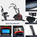 Sunny Health & Fitness Smart Recumbent Cross Trainer Elliptical Exercise Bike – SF-RB4886 SMART