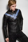 Mens Nightwing Blue Eagle Leather Jacket